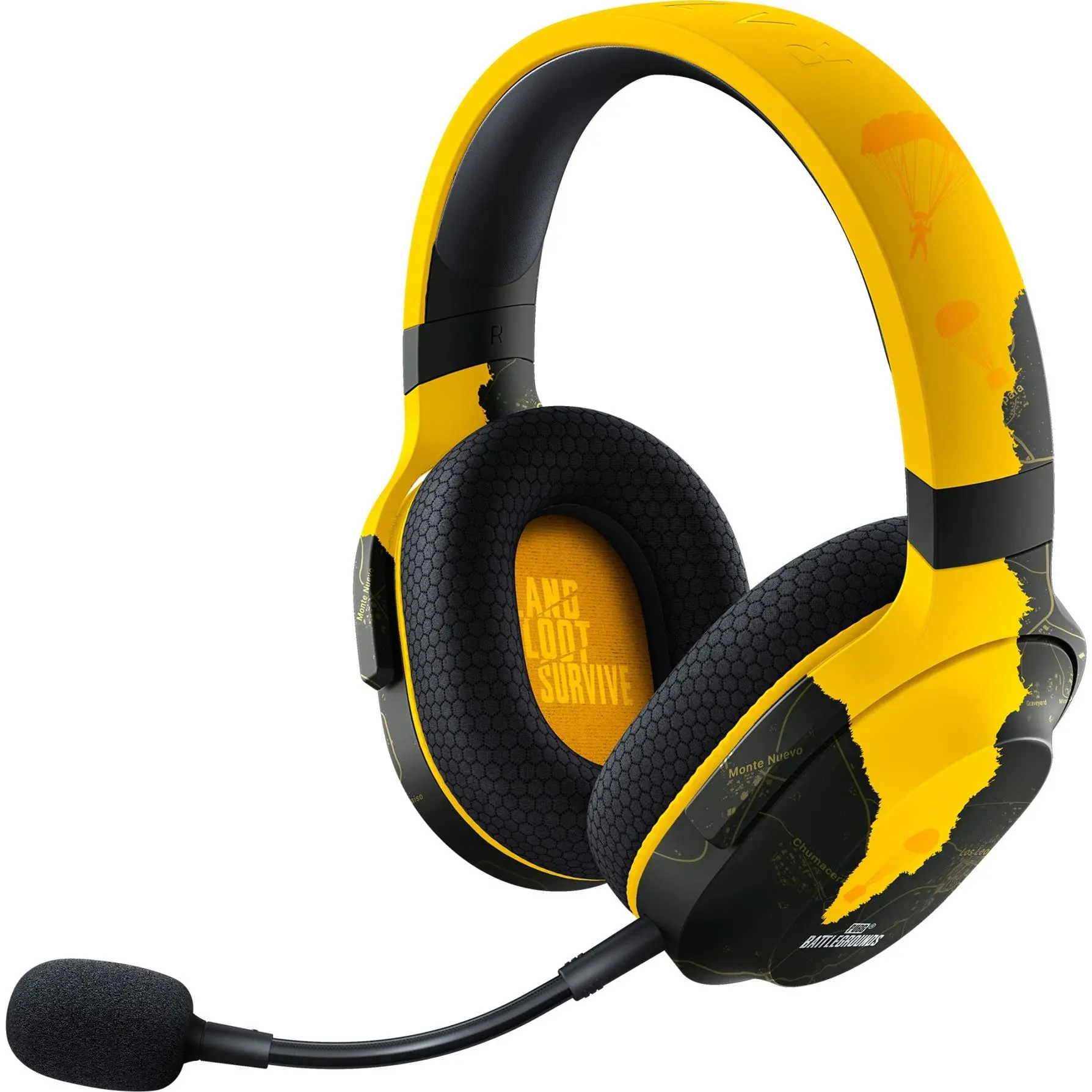 Razer Barracuda X 2022 Edycja PUBG BATTLEGROUNDS Nauszne Czarno-żółty