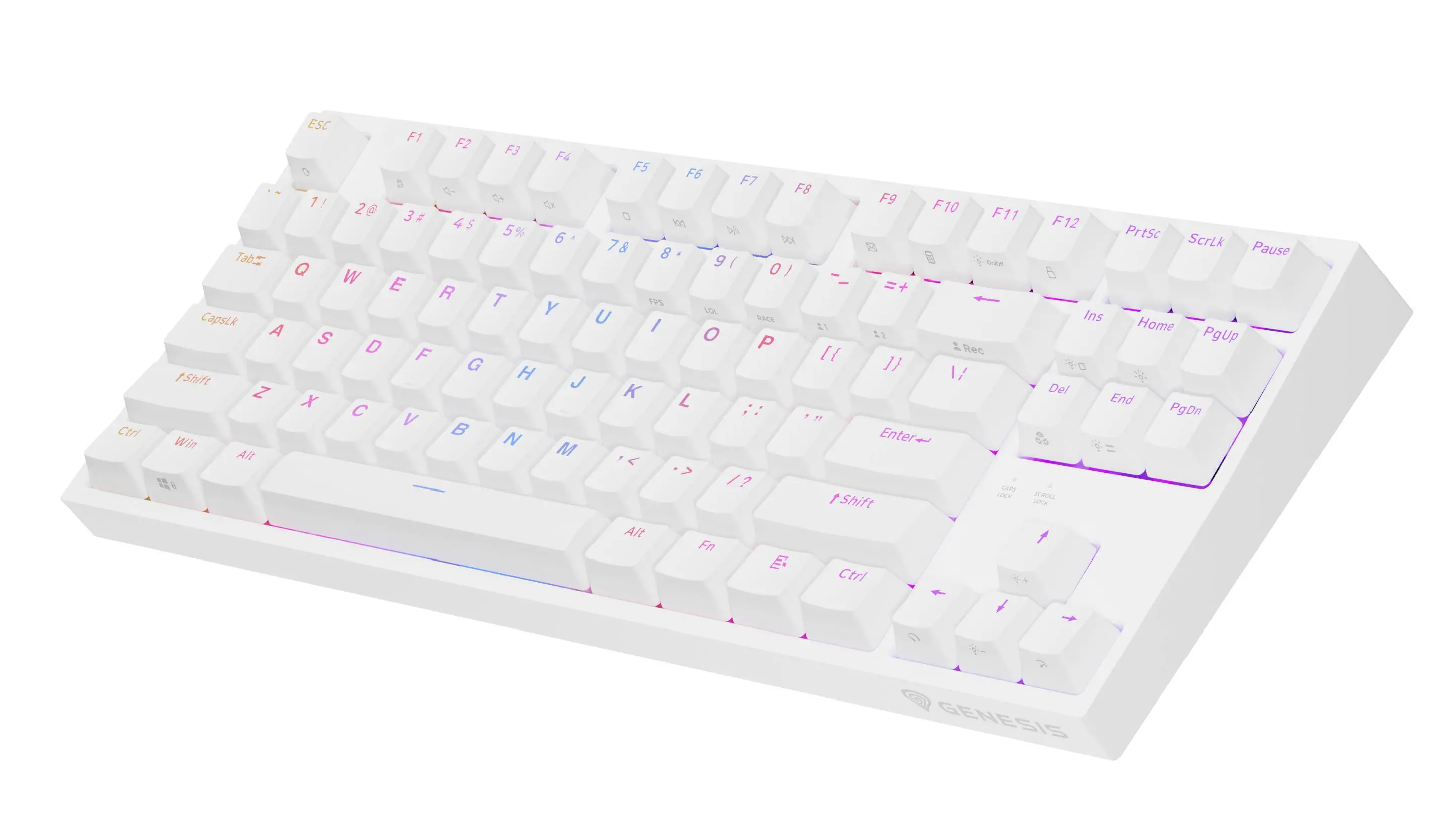 Klawiatura mechaniczna Genesis Thor 404 TKL US RGB Kailh Box Brown V2 Biały