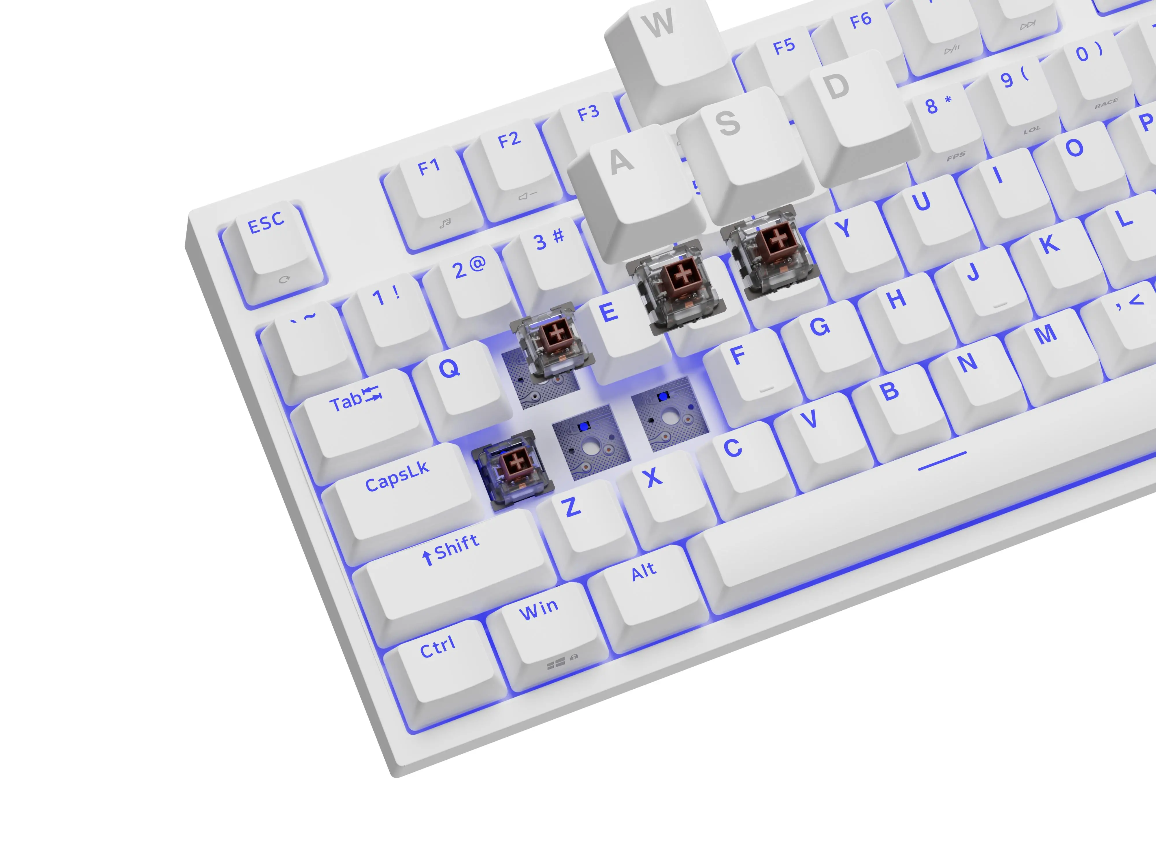 Klawiatura mechaniczna Genesis Thor 404 TKL US RGB Kailh Box Brown V2 Biały