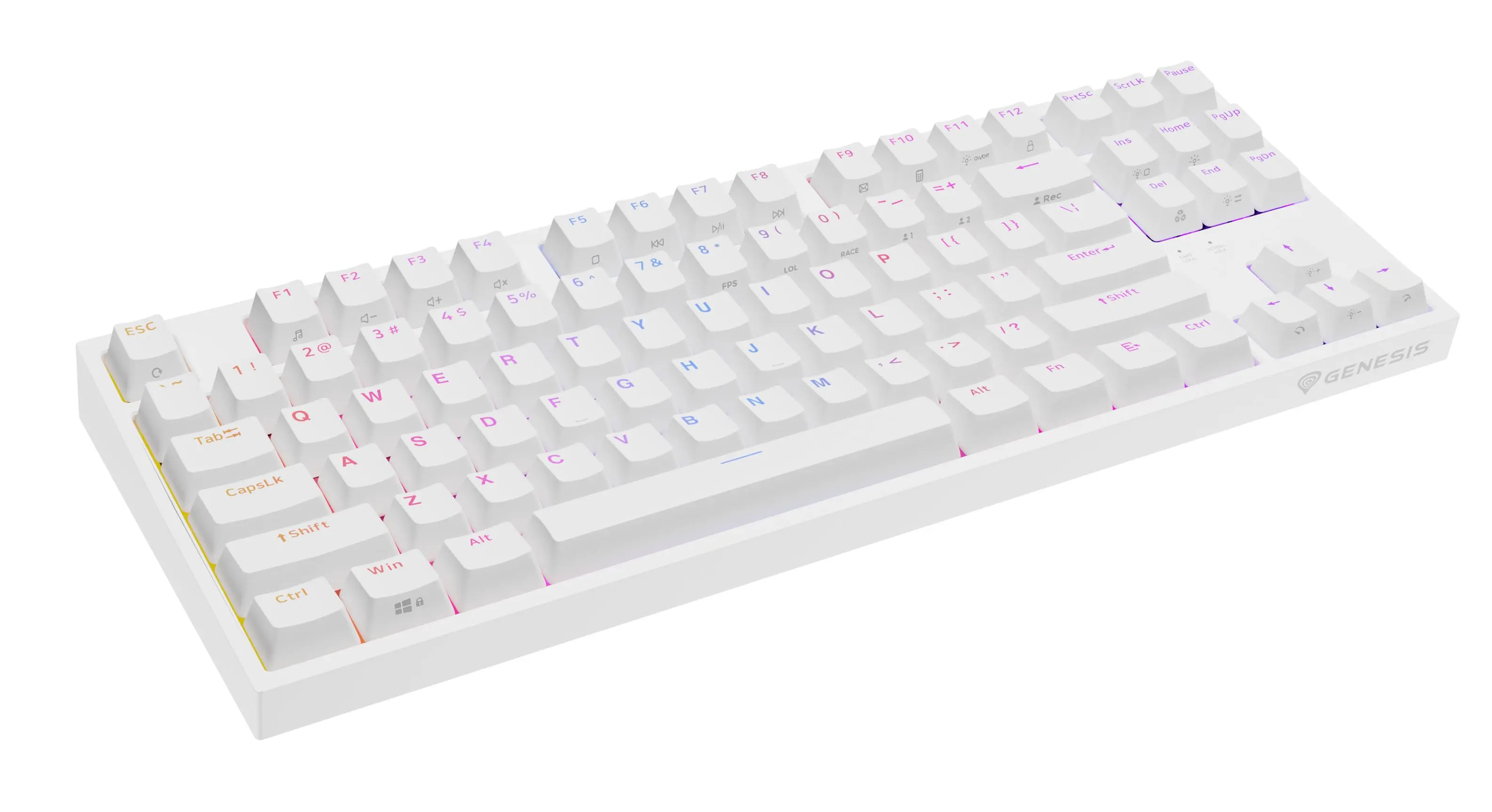Klawiatura mechaniczna Genesis Thor 404 TKL US RGB Kailh Box Brown V2 Biały
