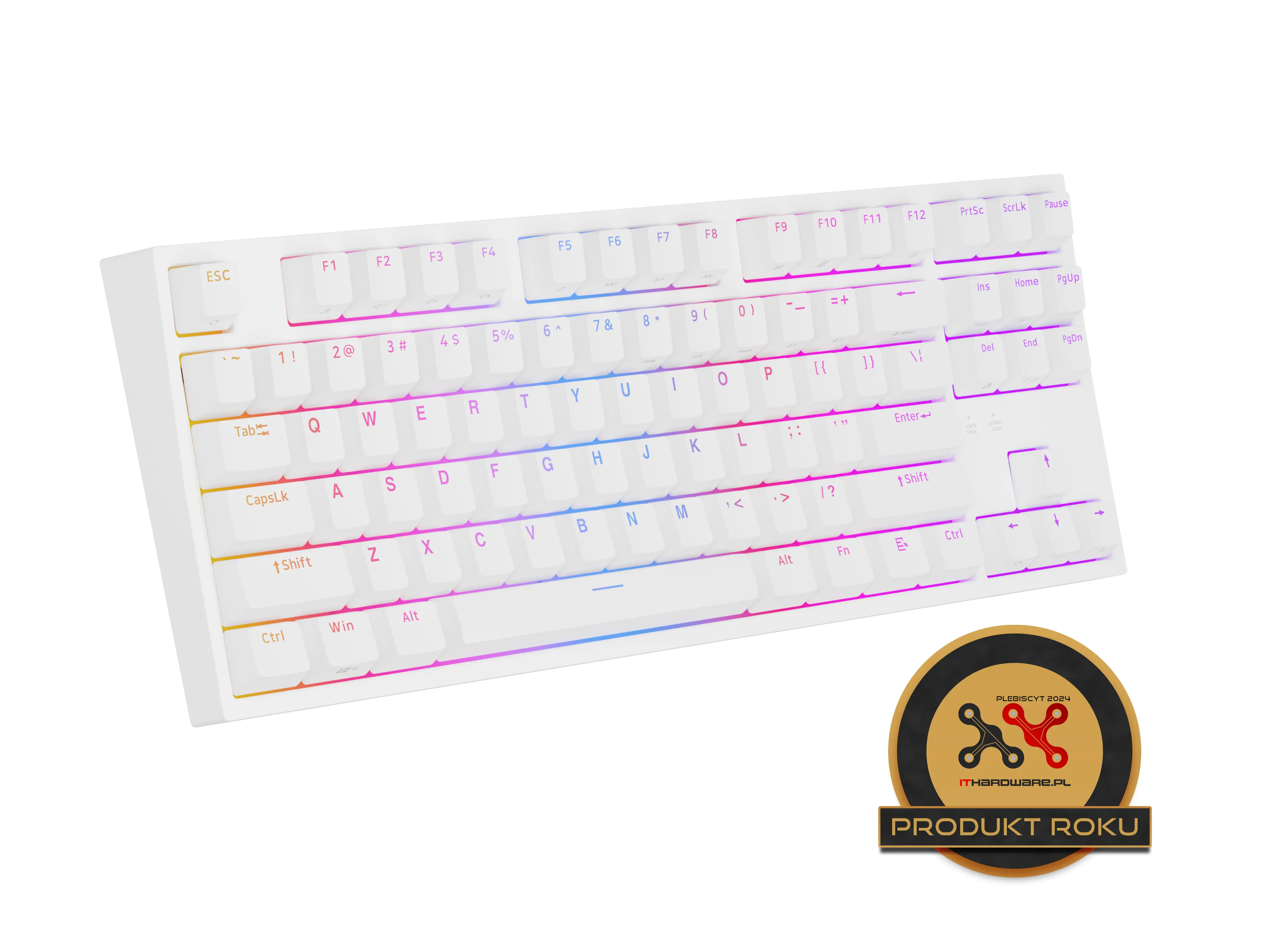 Klawiatura mechaniczna Genesis Thor 404 TKL US RGB Kailh Box Brown V2 Biały