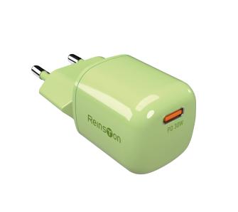 Ładowarka sieciowa Reinston GAN USB-C 30W Zielony