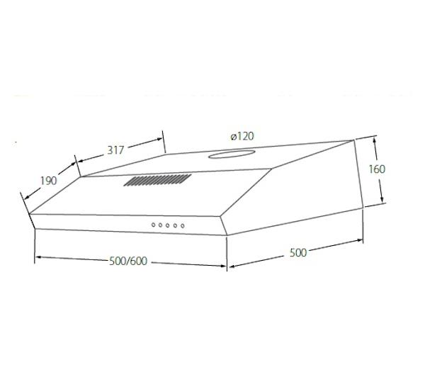 Okap Akpo WK-7 K glass 60 (czarny) - 60cm