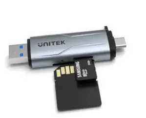 Czytnik kart Unitek SD/microSD USB-A 5Gbps/USB-C Szary
