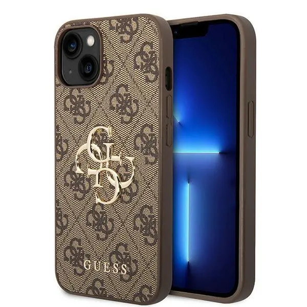 Etui Guess 4G Big Metal Logo GUHCP15M4GMGBR do iPhone 15 Plus Brązowy