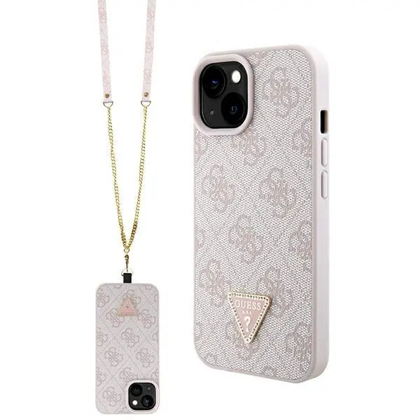 Etui Guess Crossbody 4G Metal Logo GUHCP15MP4TDSCPP do iPhone 15 Plus Różowy