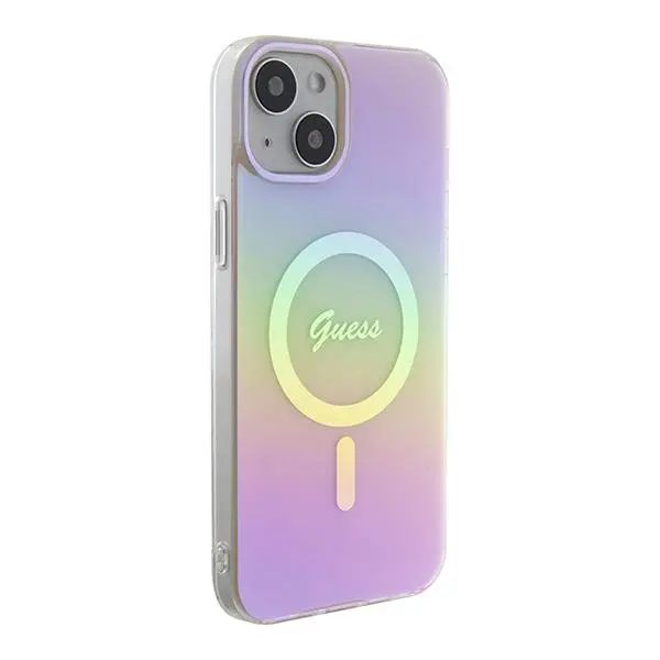 Etui Guess IML Iridescent MagSafe GUHMP15SHITSP do iPhone 15 Różowy