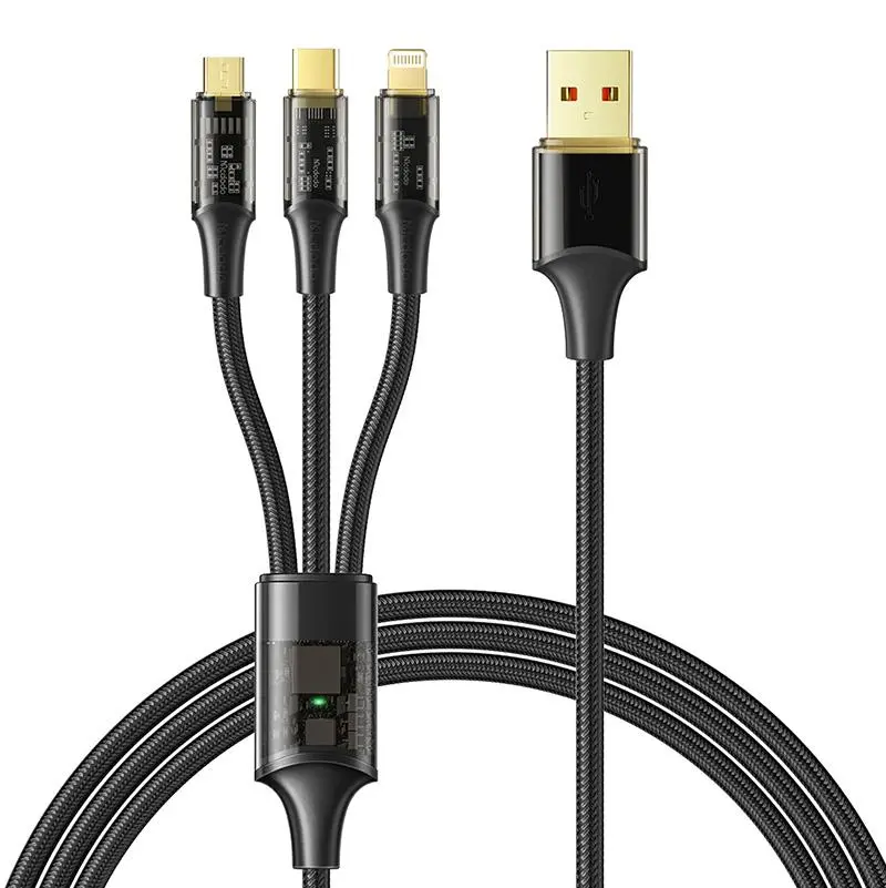 Kabel Mcdodo 3w1 USB do USB-C Lightning microUSB CA-3330 1,2m Czarny