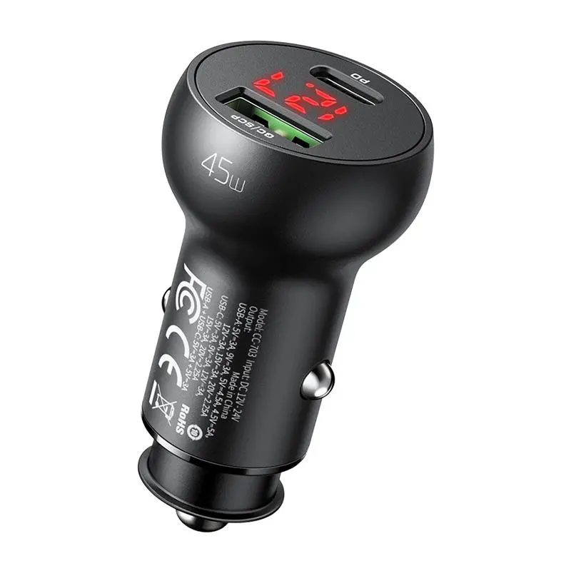 Ładowarka samochodowa Mcdodo CC-7030 USB USB-C 45W Czarny
