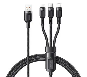 Kabel Mcdodo 3w1 USB do USB-C Lightning microUSB CA-0930 6A 1,2m Czarny