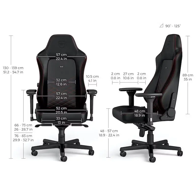 Fotel Noblechairs HERO Black Red Gamingowy do 150kg Skóra ECO Czarno-czerwony
