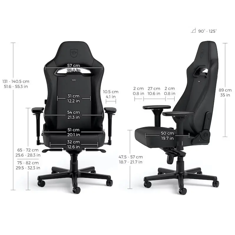 Fotel Noblechairs HERO ST Black Edition Gamingowy do 150kg Skóra ECO High Tech Czarny