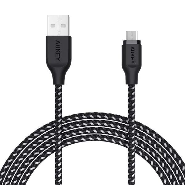 Kabel Aukey USB-A do microUSB 2,0 QC 12W 2m Czarny