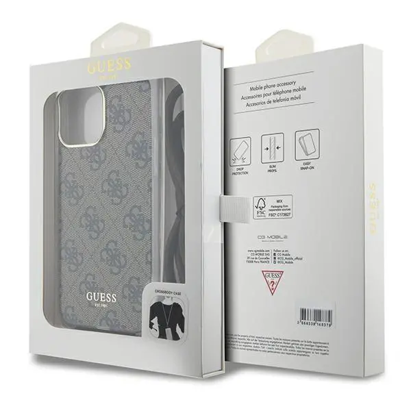 Etui Guess Crossbody Cord 4G Print GUHCP15XHC4SEW do iPhone 15 Pro Max Brązowy