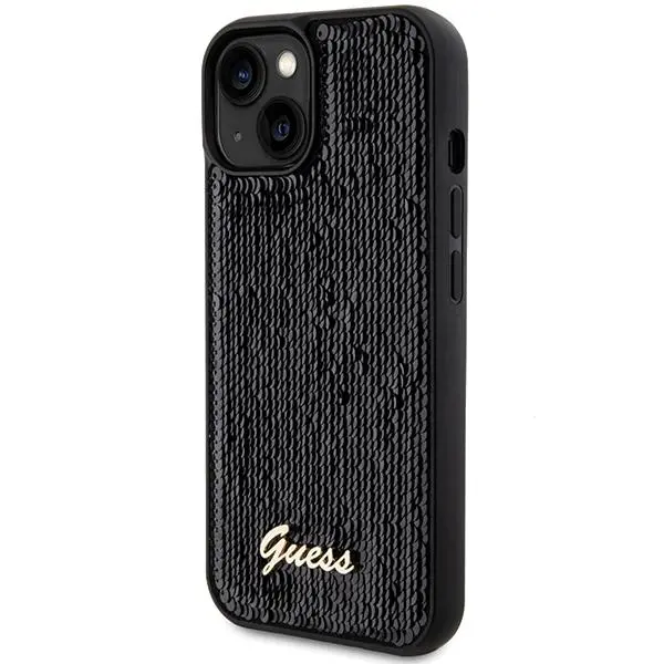 Etui Guess Sequin Script Metal GUHCP14SPSFDGSK do iPhone 14/15/13 Czarny