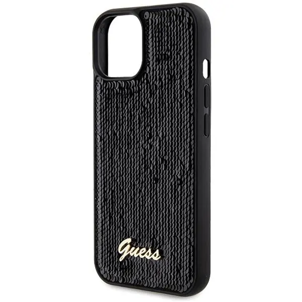 Etui Guess Sequin Script Metal GUHCP14SPSFDGSK do iPhone 14/15/13 Czarny