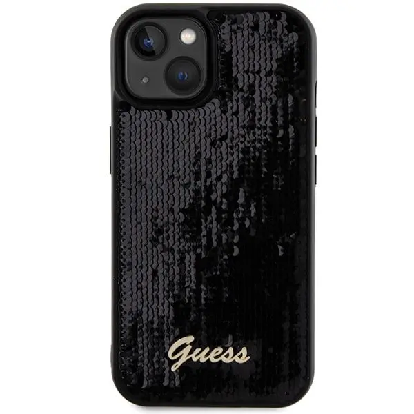 Etui Guess Sequin Script Metal GUHCP14SPSFDGSK do iPhone 14/15/13 Czarny