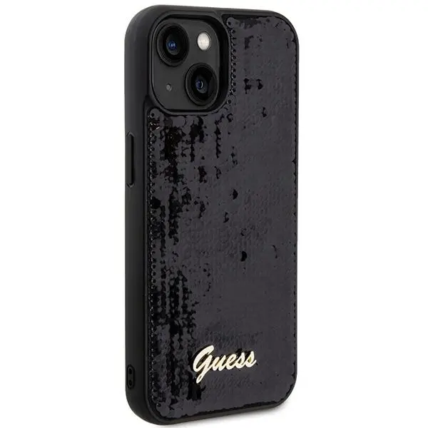Etui Guess Sequin Script Metal GUHCP14SPSFDGSK do iPhone 14/15/13 Czarny