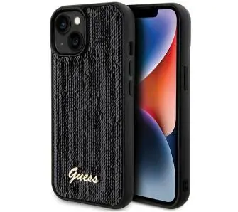 Etui Guess Sequin Script Metal GUHCP14SPSFDGSK do iPhone 14/15/13 Czarny