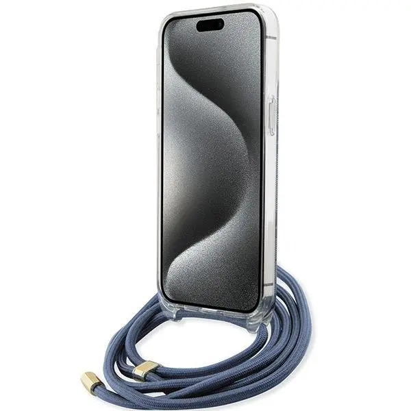 Etui Guess Crossbody Cord 4G Print GUHCP15XHC4SEB do iPhone 15 Pro Max Niebieski