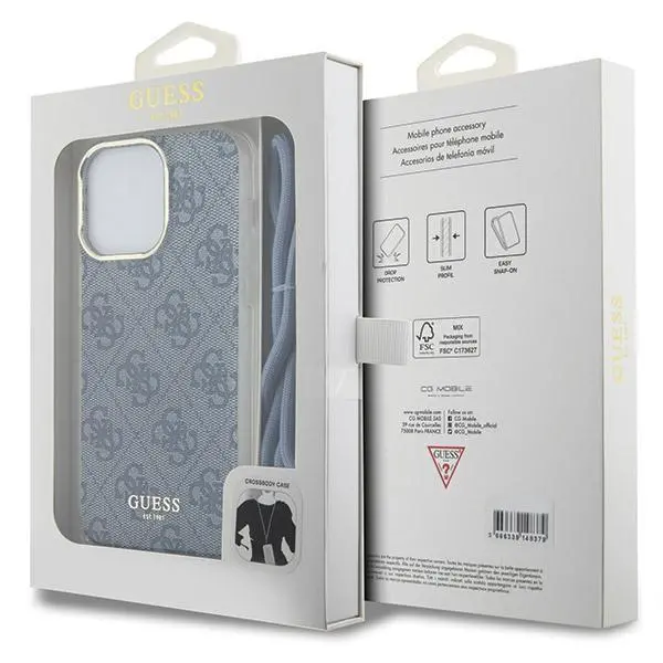Etui Guess Crossbody Cord 4G Print GUHCP15XHC4SEB do iPhone 15 Pro Max Niebieski