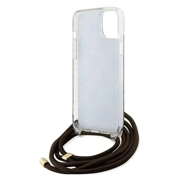 Etui Guess Crossbody Cord 4G Print GUHCP15SHC4SEW do iPhone 15/14/13 Brązowy