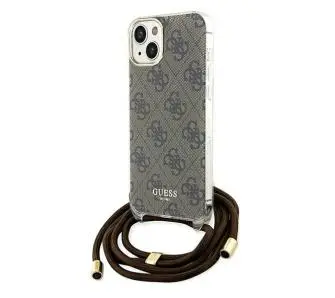 Etui Guess Crossbody Cord 4G Print GUHCP15SHC4SEW do iPhone 15/14/13 Brązowy