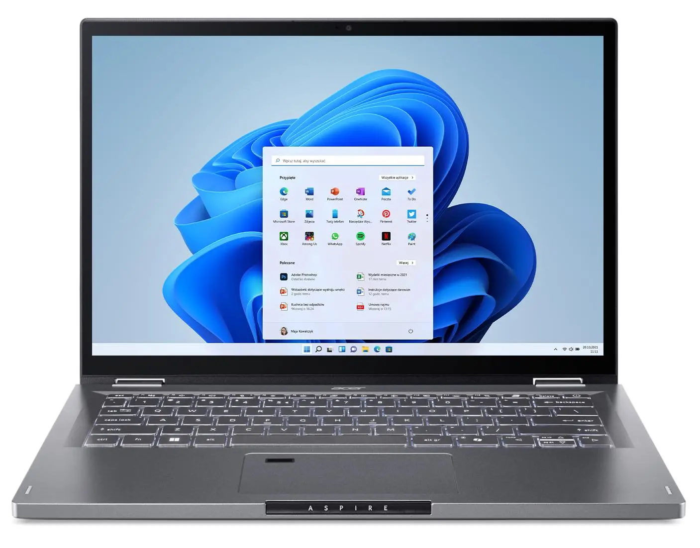 Laptop 2w1 Acer Aspire Spin 14 ASP14-51MTN-59KM 14" Core 5 120U 16GB RAM 512GB Dysk SSD Win11 Szary