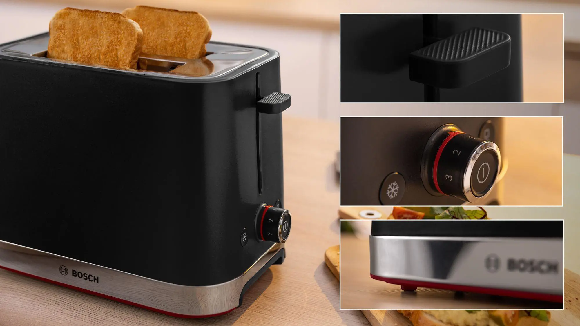 Toster Bosch TAT4M223 Ruszt do bułek Rozmrażanie 950W