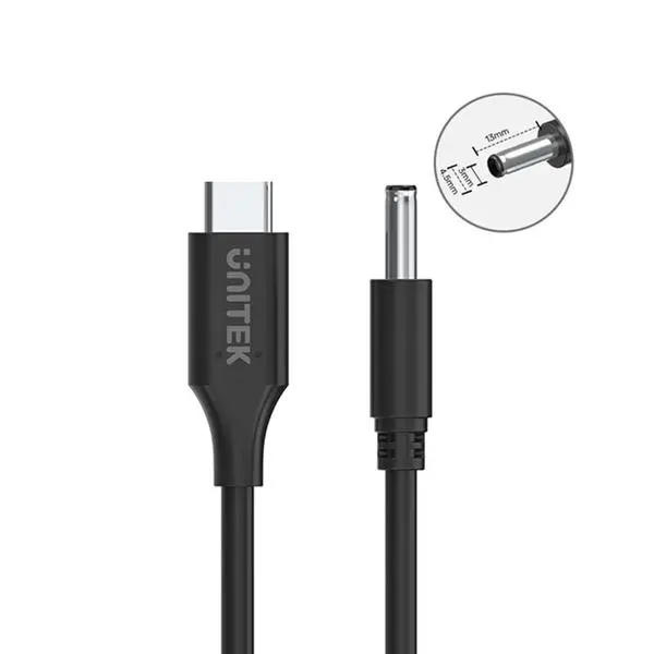 Kabel zasilający Unitek C14120BK do laptopa Dell 65W USB-C - DC 4,5 mm 1,8m Czarny