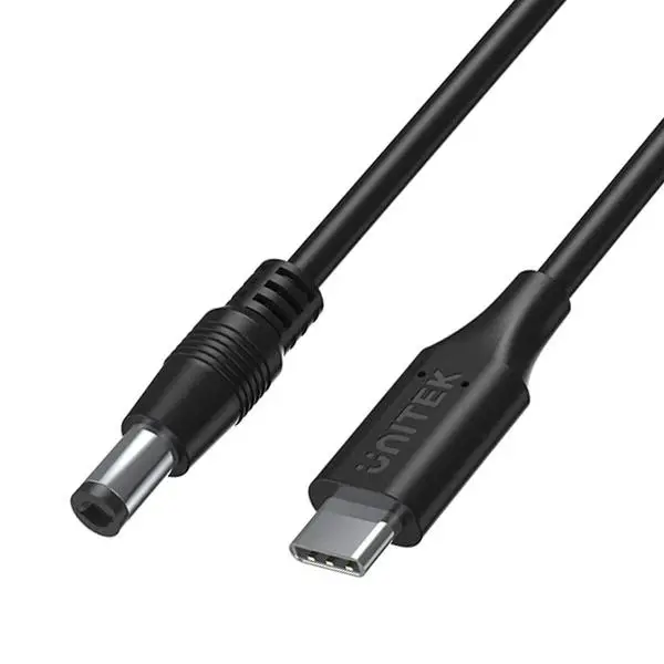 Kabel zasilający Unitek C14116BK do laptopa 65W USB-C - DC 5,5mm 1,8m Czarny