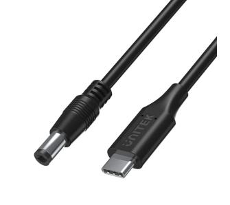 Kabel zasilający Unitek C14116BK do laptopa 65W USB-C - DC 5,5mm 1,8m Czarny