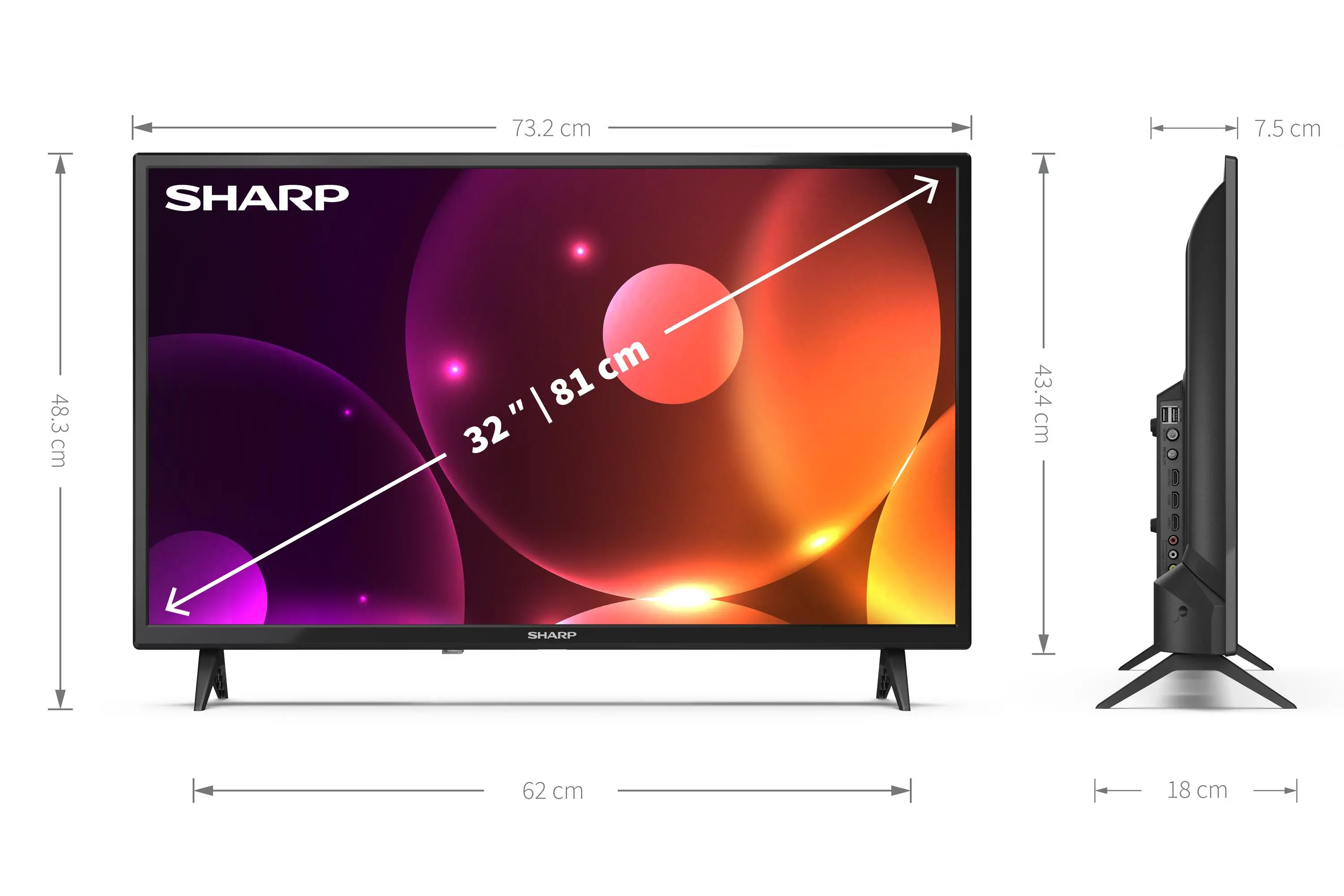 Telewizor Sharp 32FA4E  32" LED HD Ready 60Hz DVB-T2