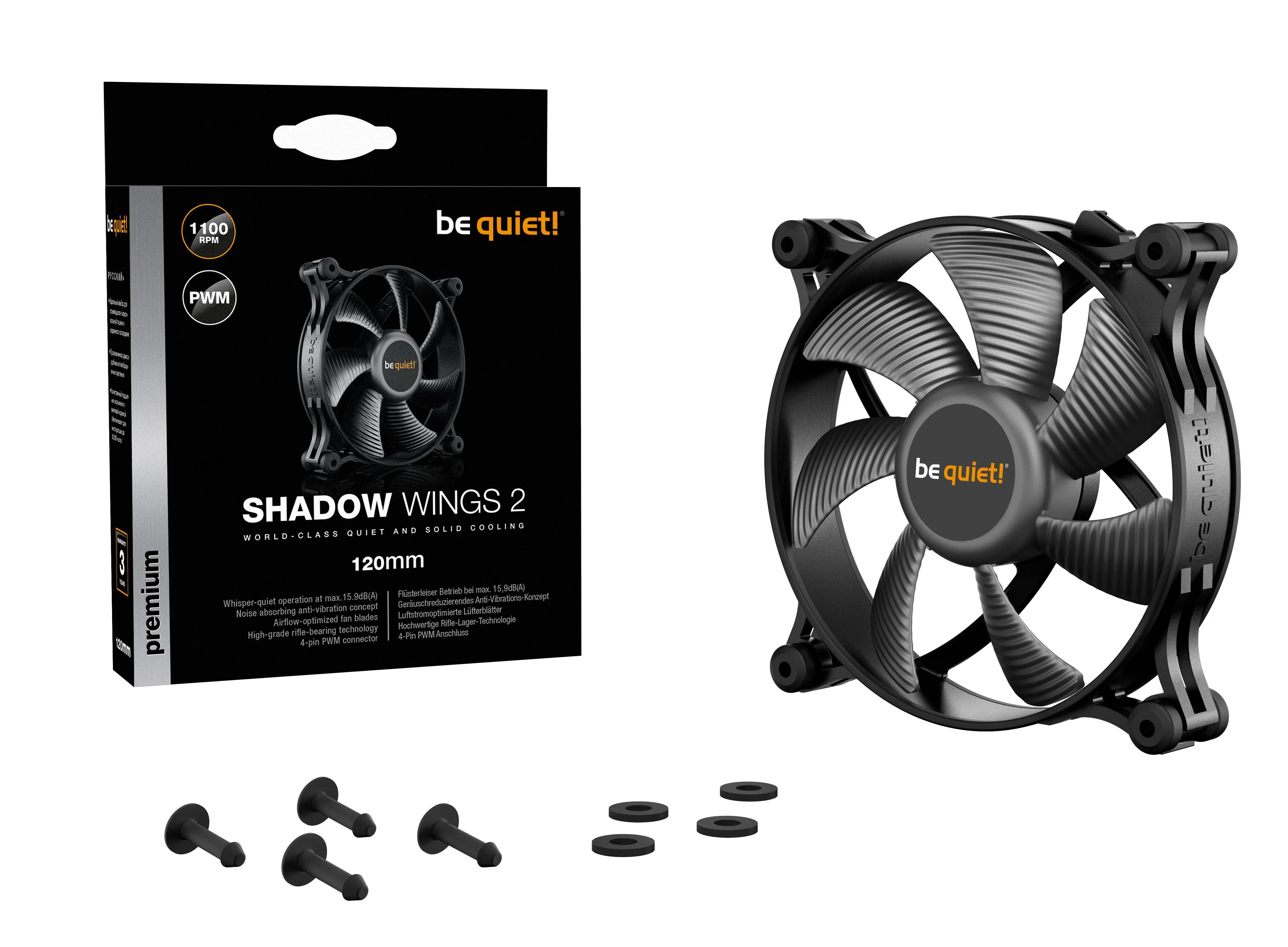 Wentylator be quiet! Shadow Wings 2 PWM 120mm Czarny