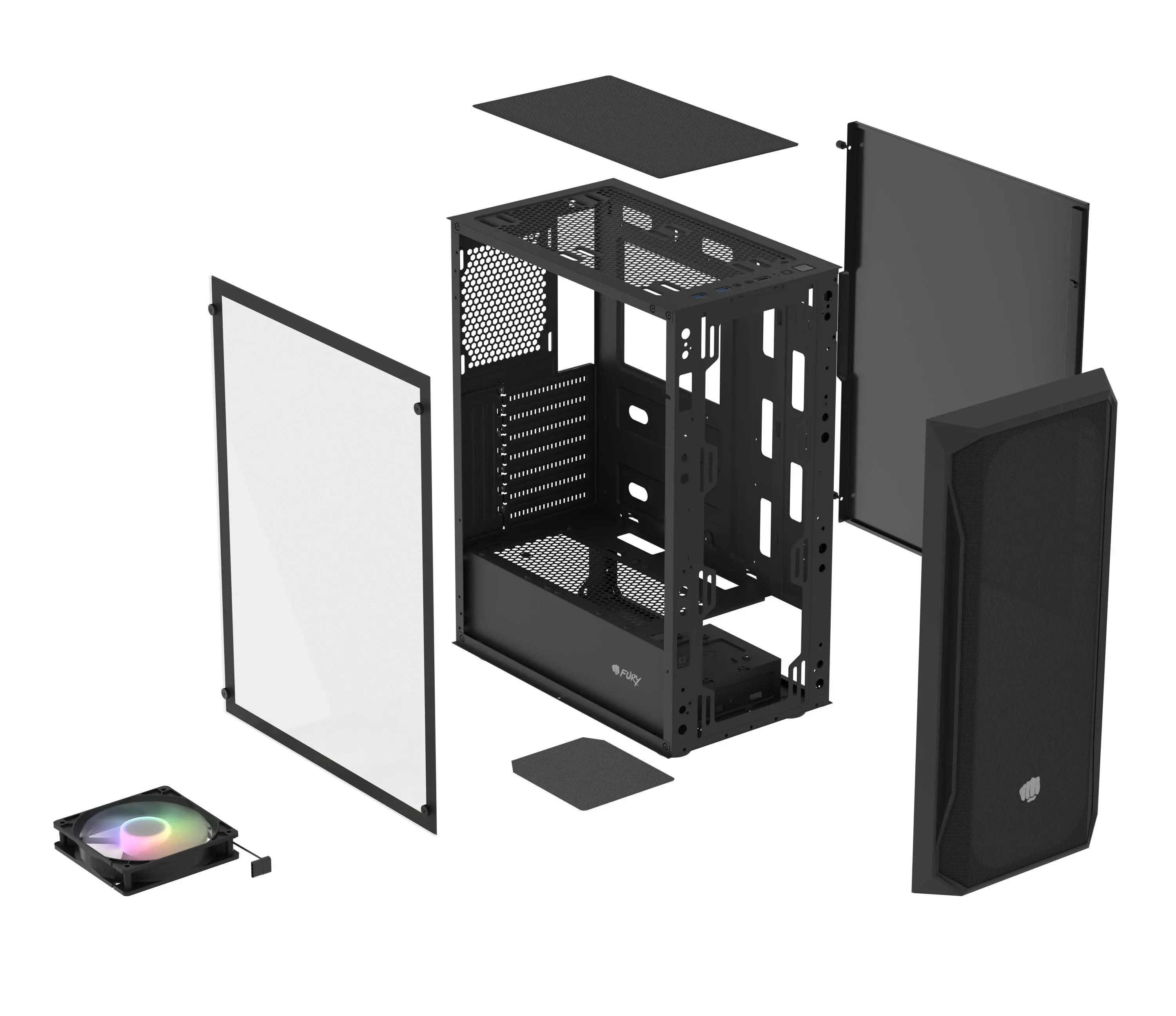 Obudowa Fury Shobo SH4 RGB Czarny
