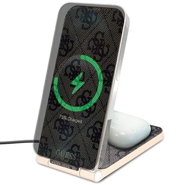 Ładowarka indukcyjna Guess 2w1 15W 4G Pattern MagSafe Brązowy