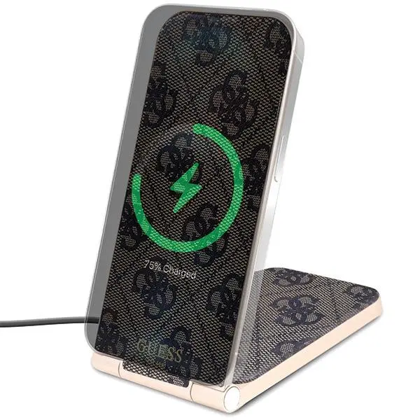 Ładowarka indukcyjna Guess 2w1 15W 4G Pattern MagSafe Brązowy