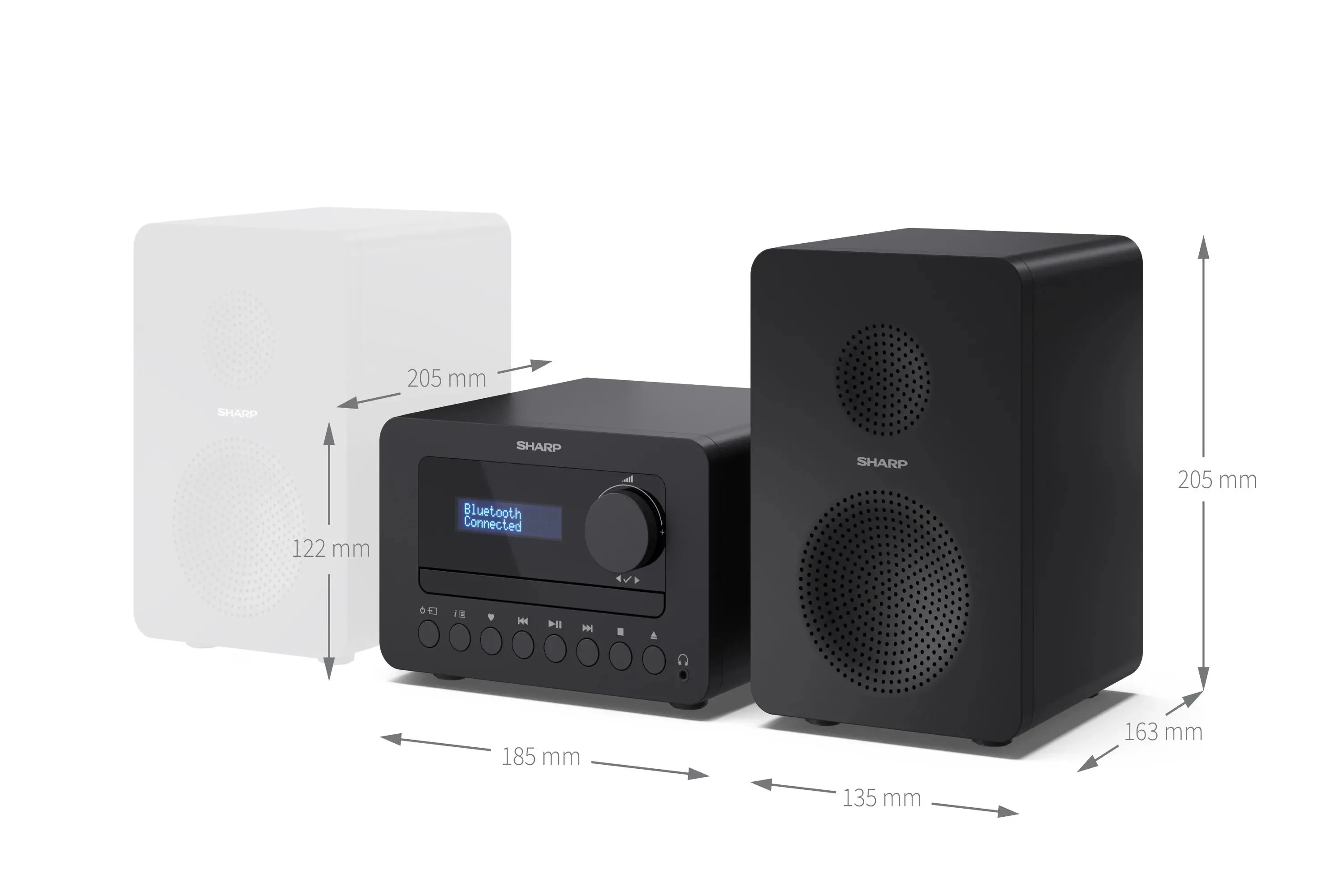 Wieża Sharp TOKYO XL-B514 20W Bluetooth Radio FM Czarny