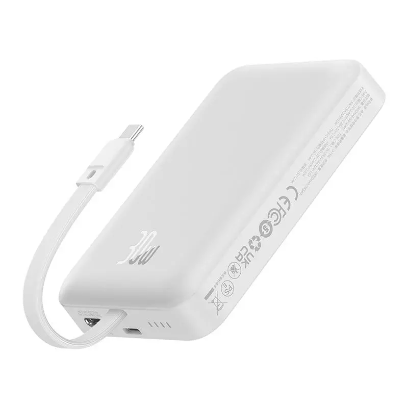 Powerbank Baseus P1002210B223-00 Magnetic Mini 10000mAh 30W MagSafe z kablem USB-C Biały