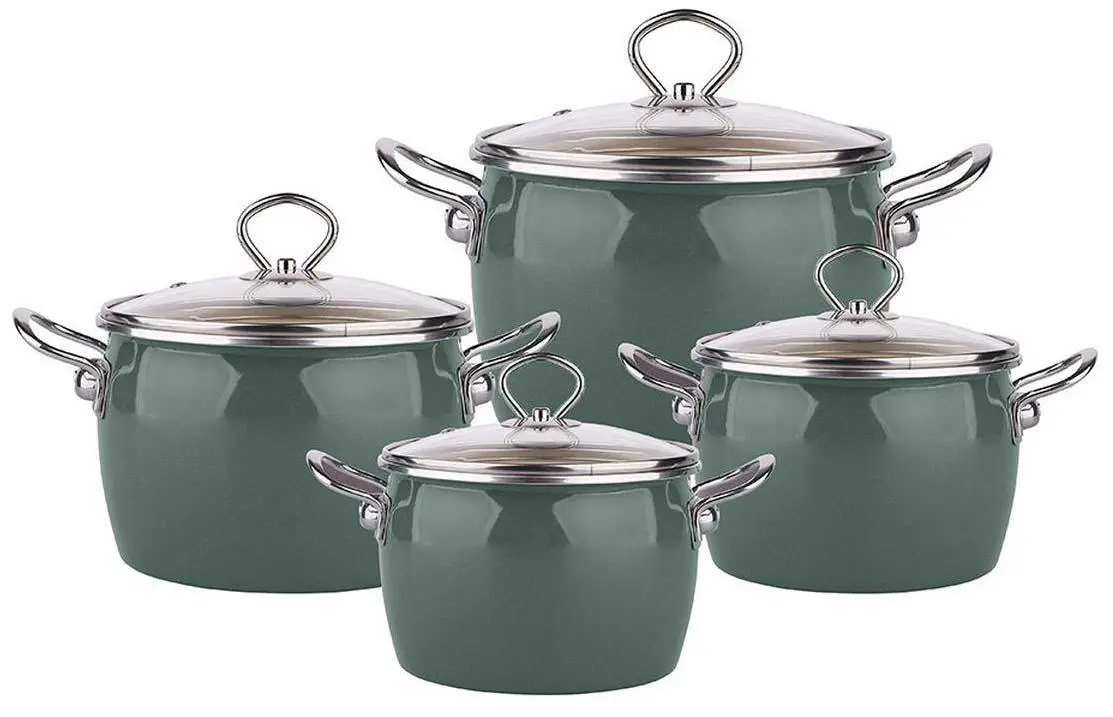 Zestaw garnków Altom Design Balbina 02050021298 Indukcja Emalia 8 elementów