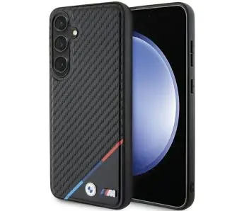 Etui BMW Carbon Tricolor Line MagSafe do Samsung Galaxy S24 Czarny