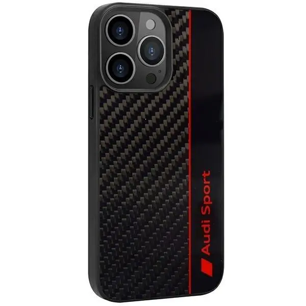 Etui AUDI Carbon fiber Stripe AUS-TPUPCIP13P-R8/D1-BK do iPhone 13 Pro Czarny