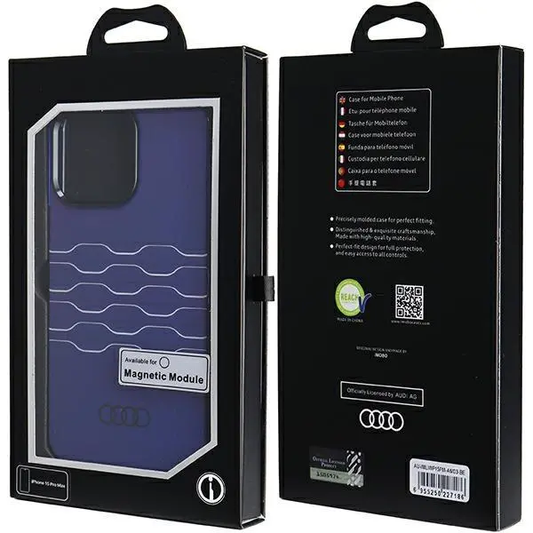 Etui AUDI IML MagSafe Case AU-IMLMIP15PM-A6/D3-BE do iPhone 15 Pro Max Niebieski