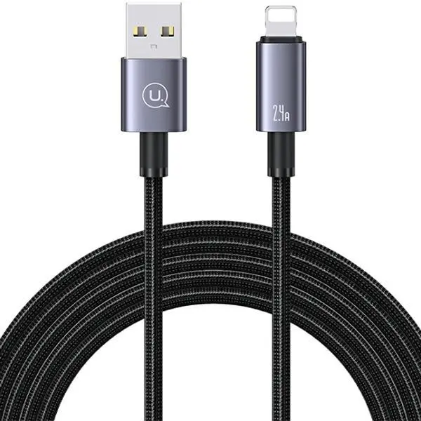 Kabel USAMS USB do Lightning 2,4A 1,2m Fast Charging Stalowy