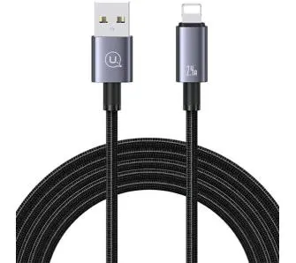 Kabel USAMS USB do Lightning 2,4A 1,2m Fast Charging Stalowy