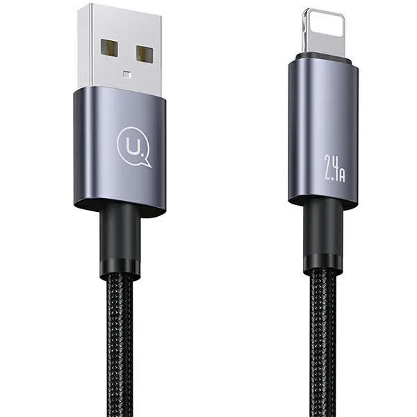 Kabel USAMS USB do Lightning 2,4A 1,2m Fast Charging Stalowy