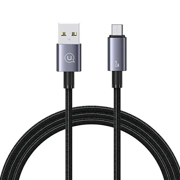 Kabel USAMS USB do microUSB 2A 2m Fast Charging Stalowy
