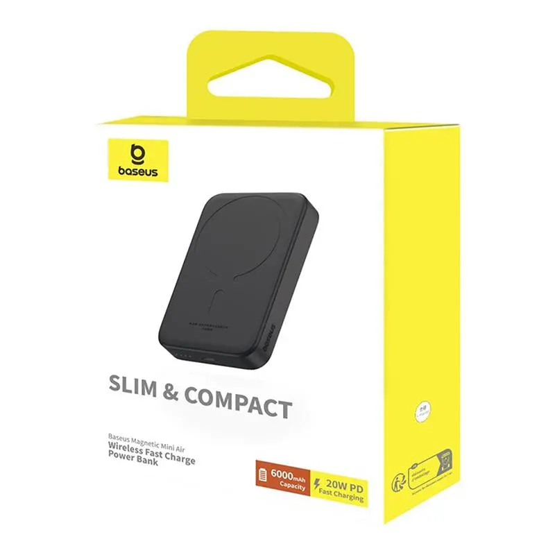 Powerbank Baseus P10059002113-00 Magnetic Mini Air 6000mAh 20W Czarny