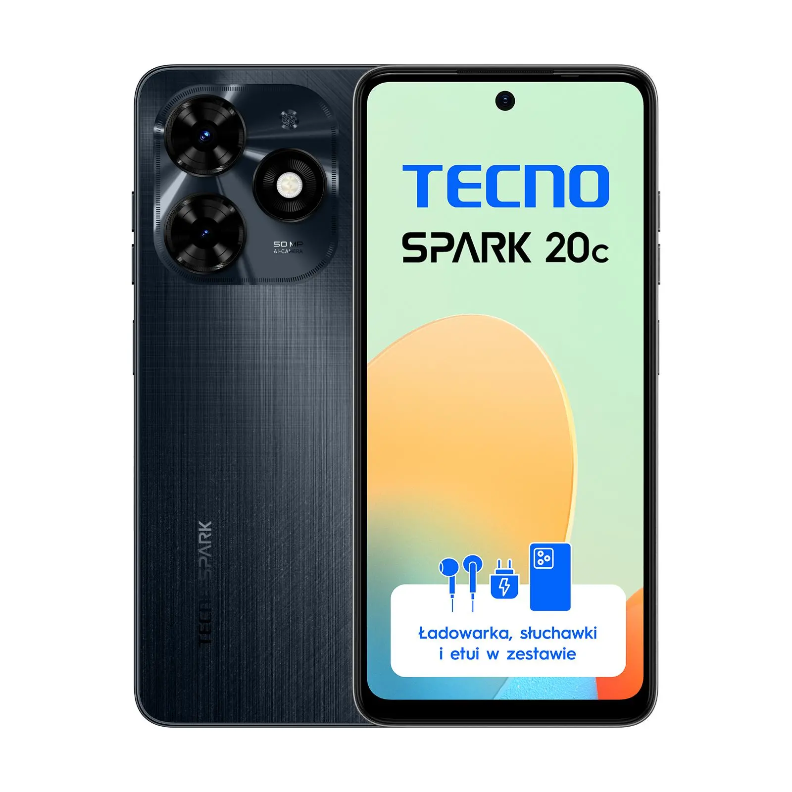 Smartfon Tecno SPARK 20C 4/128GB 6,56" 90Hz 50Mpix Czarny