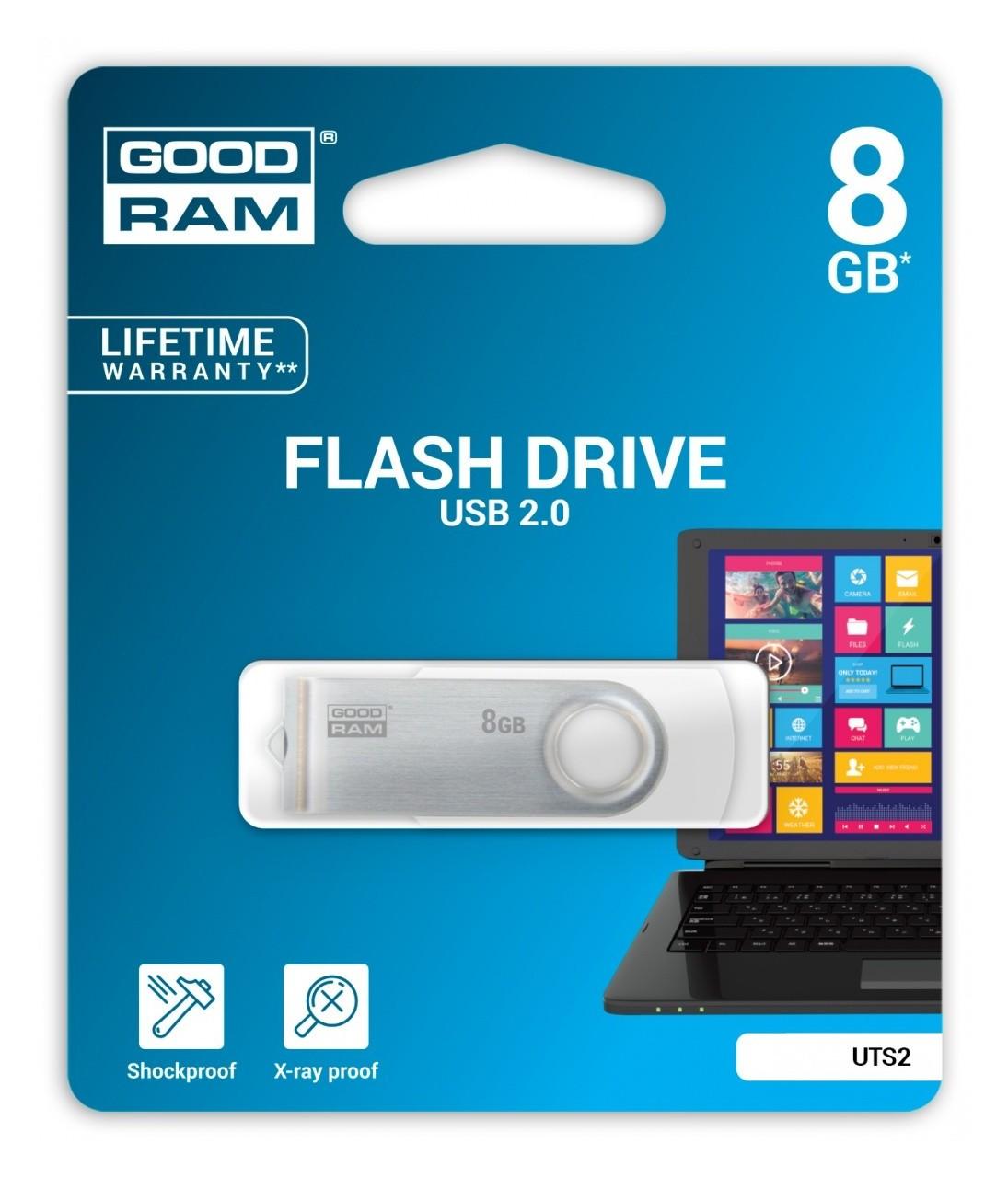 PenDrive GoodRam UTS2 8GB USB 2.0 (biały)